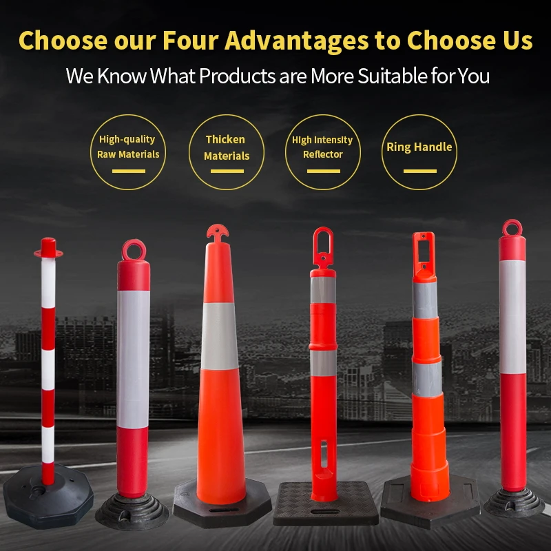 90cm EVA Flexible Traffic Post High Reflective Spring Delineator Warning Bollard for Road Use