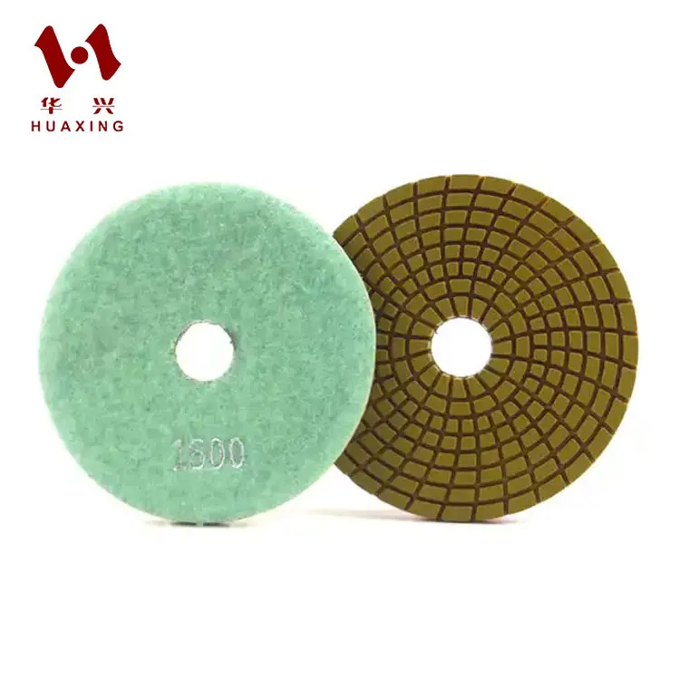 Almohadillas de pulido de diamante amarillo de 100 mm y 4 pulgadas para amoladora o pulidora de suelos de marmol