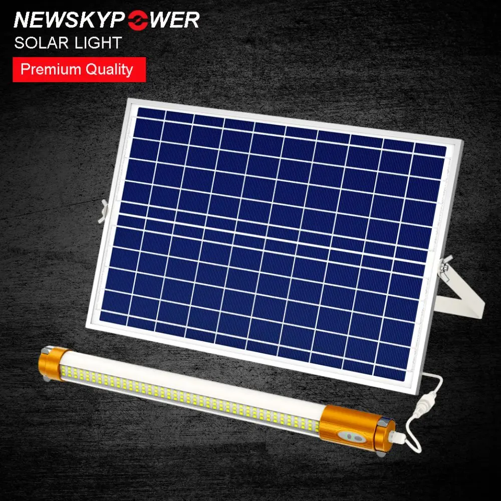 Free Electricity Indoor outdoor  Solar Fluorescence Tube Light 100w 200w with remote control