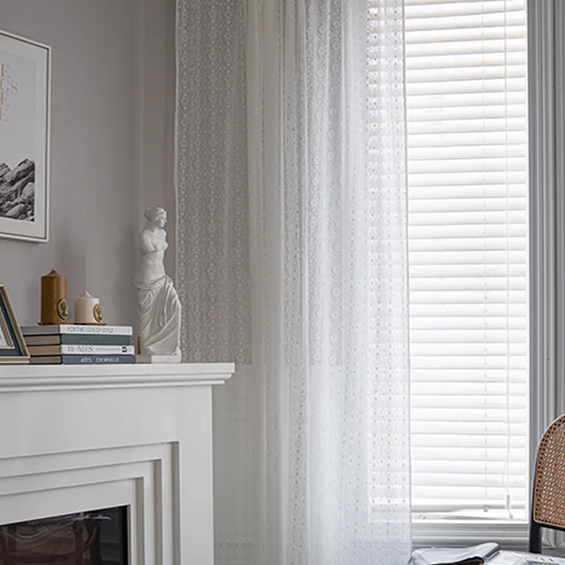 Nordic Style INS White Hollow Out Lace Curtain For  Wedding Home Balcony Livingroom