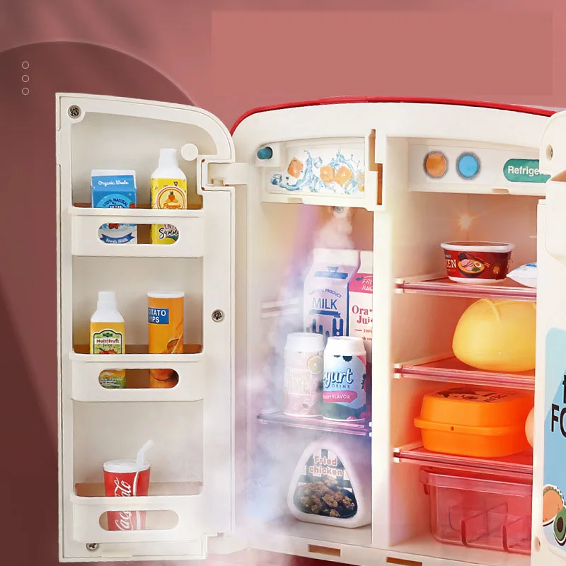 2021  hot sale A popular set of kitchen for kids play set kitchen cooking toys  best gift for kids refrigerator toys wholesale