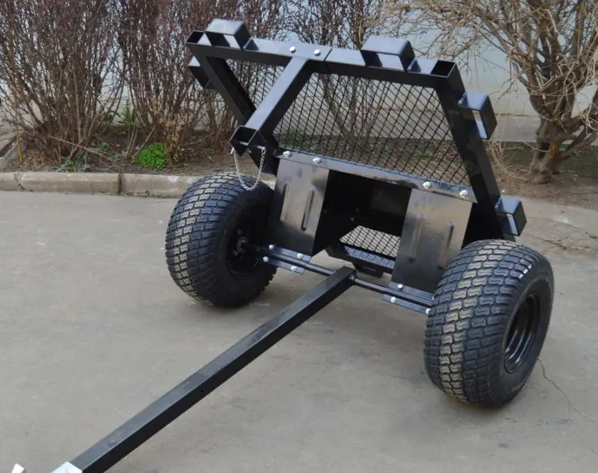 1000lbs Motorcycle Truck Car Tow-Behind ATV Dump Cart Farm Transportation Trailer Rugged ATV Flatbed Trailer