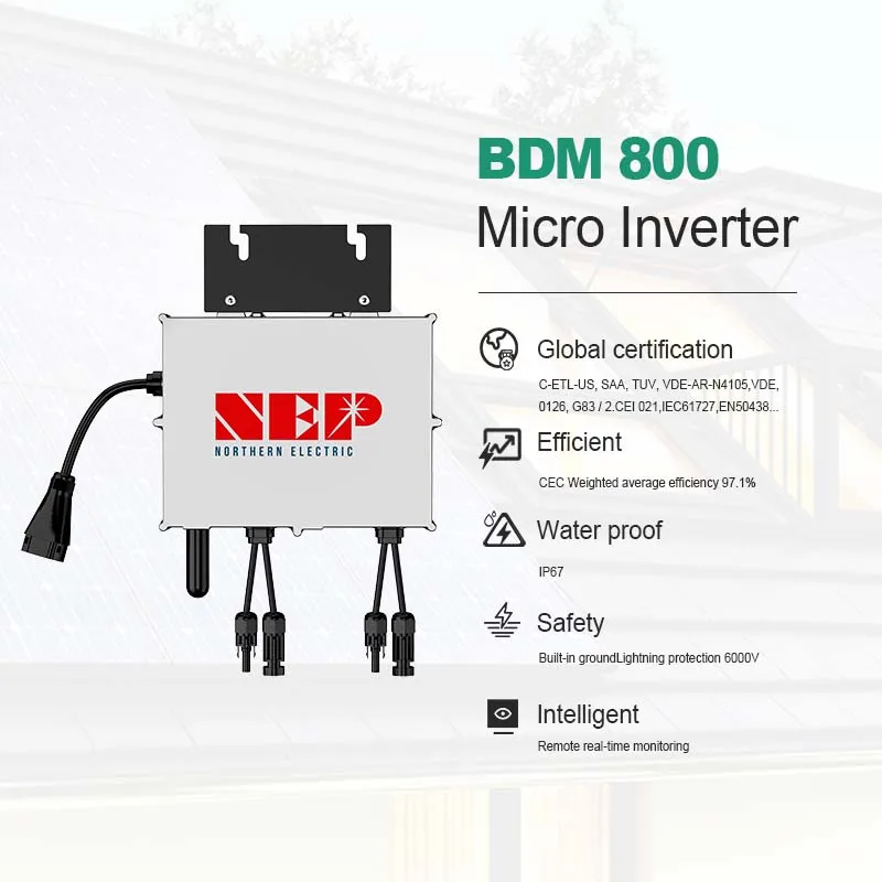 NEP Micro inverter 800W 1000W MPPT on grid solar grid tie nep Built in Wi-Fi monitoring balkonkraftwerk solar micro inverter