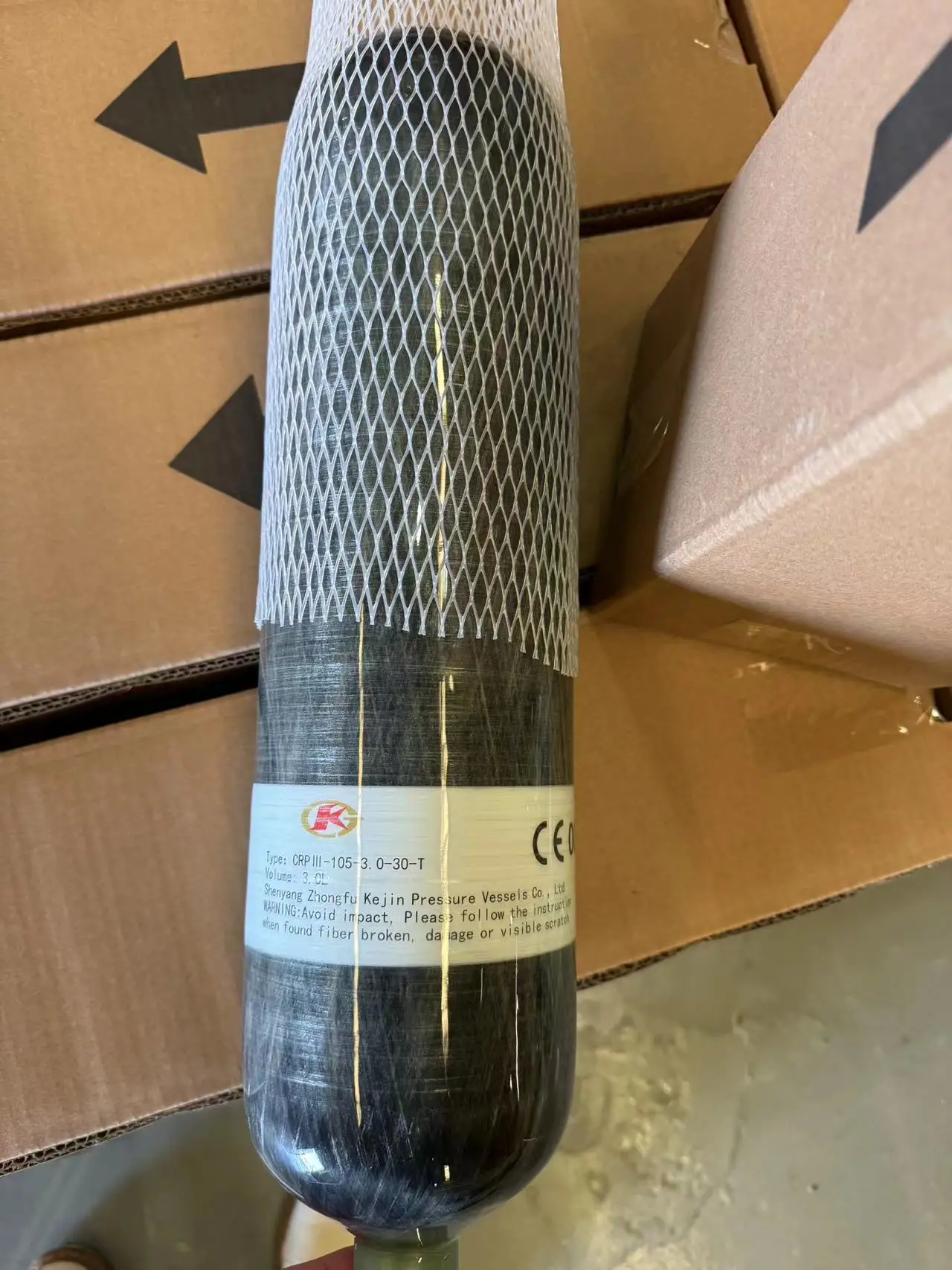 KJ factory direct SCBA 6.8L 3L 4.7L 9L luminous composite cylinder carbon fiber 300bar