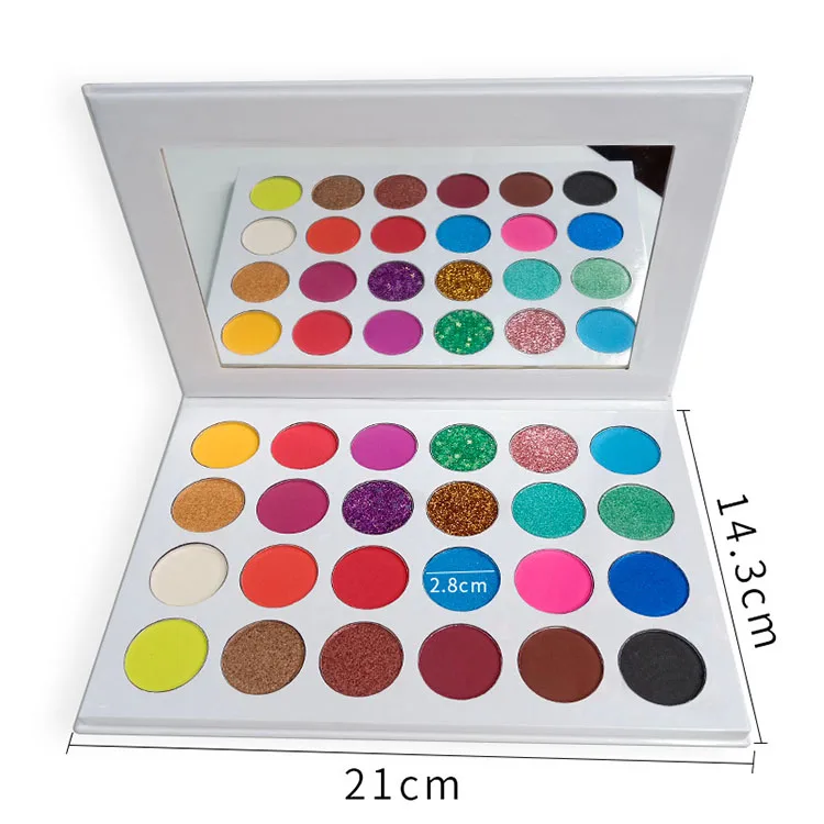 New eyeshadow private label shimmer glitter 24 colors eye shadow plate pearl flash glitter matte makeup eye shadow palette