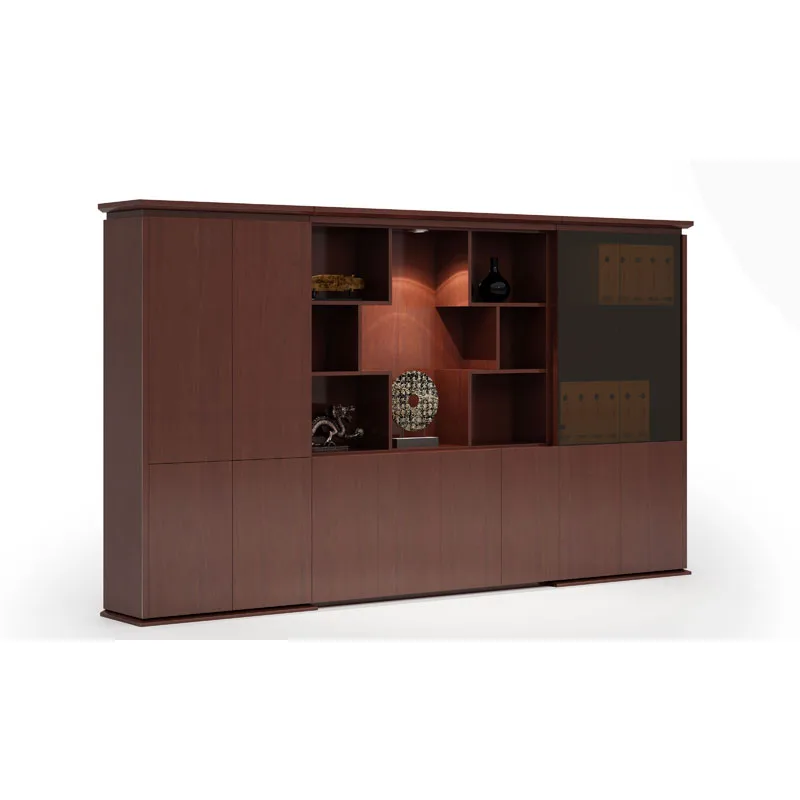 Office furniture high end modern MDF solid wood office storage file cabinet