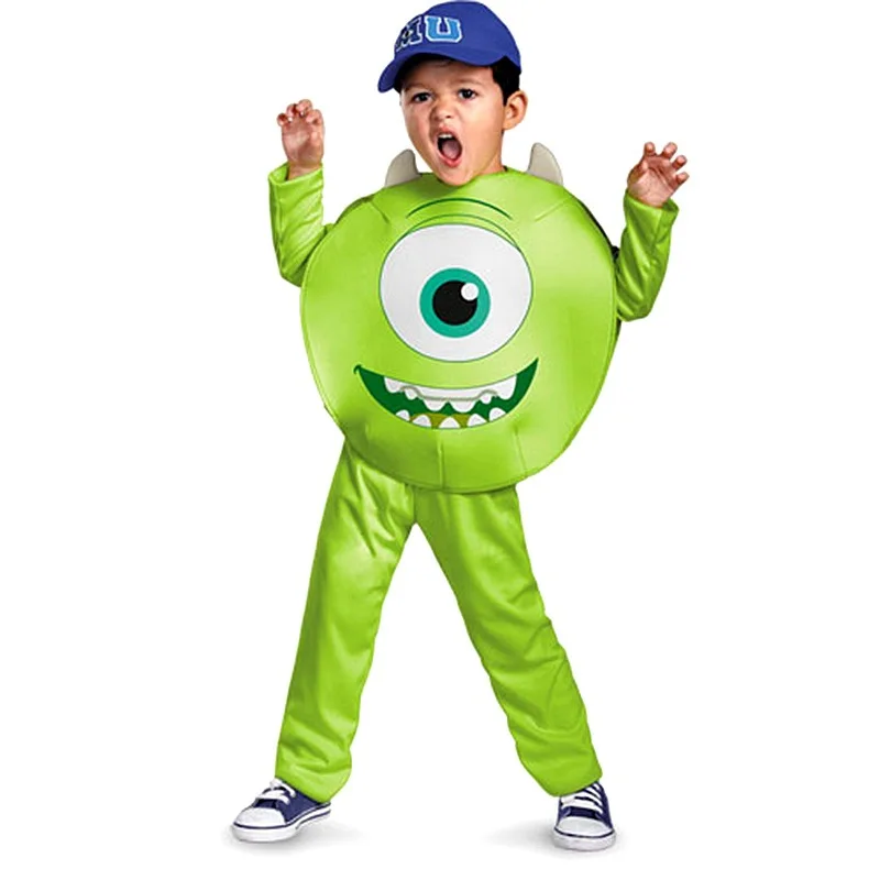 Костюм для косплея Mike Wazowski детей костюм вечеринки на Хэллоуин сценический с маленьким монстром комплект из четырех предметов