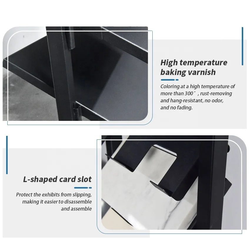 Hot Sale Acrylic Floor wheel Ceramic Tile Display Showroom Marble Granite Rack China Custom Waterfall Stone Panel Displays Stand