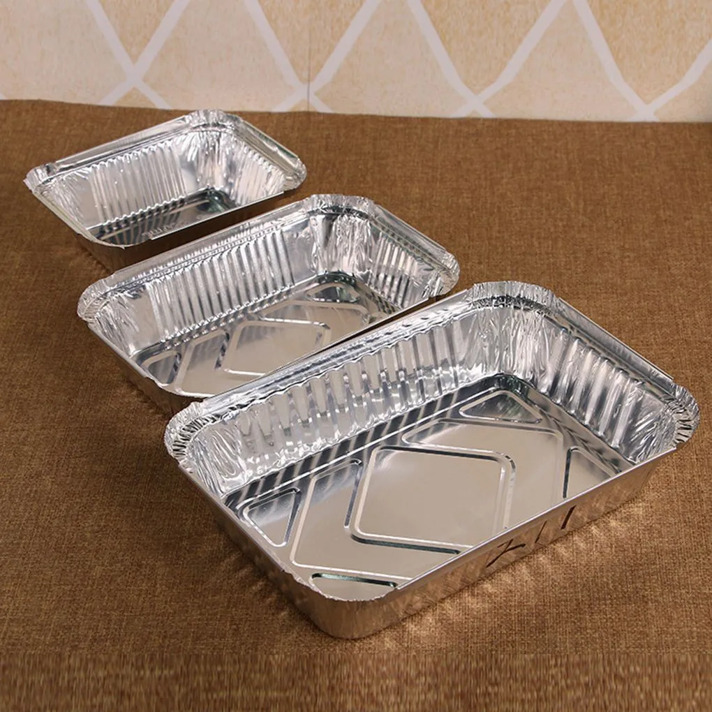 Different Shape Aluminum Foil Trays Customized Food Grade 8011 1100 3003 Aluminium Foil Container With Lidsy
