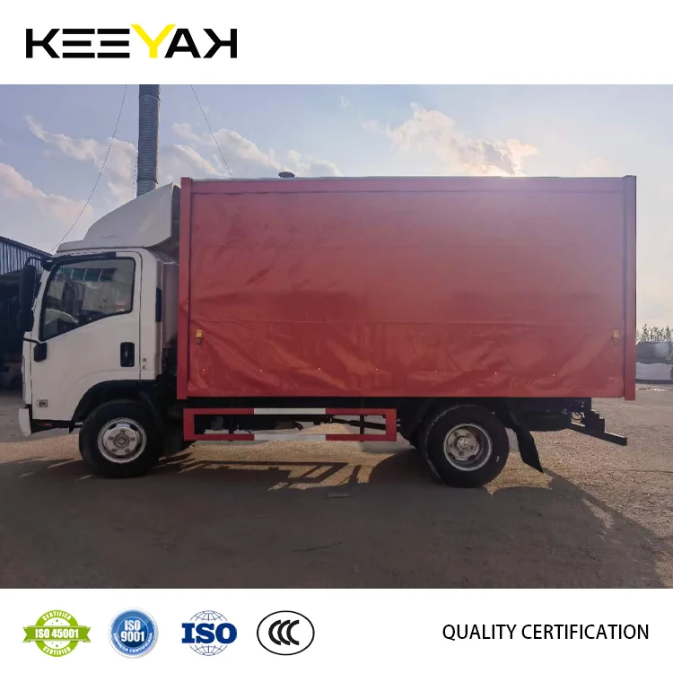 Isuzu 4*2 Npr Truck Side Curtain Customizable Pvc Tarpaulin for Transportation Goods