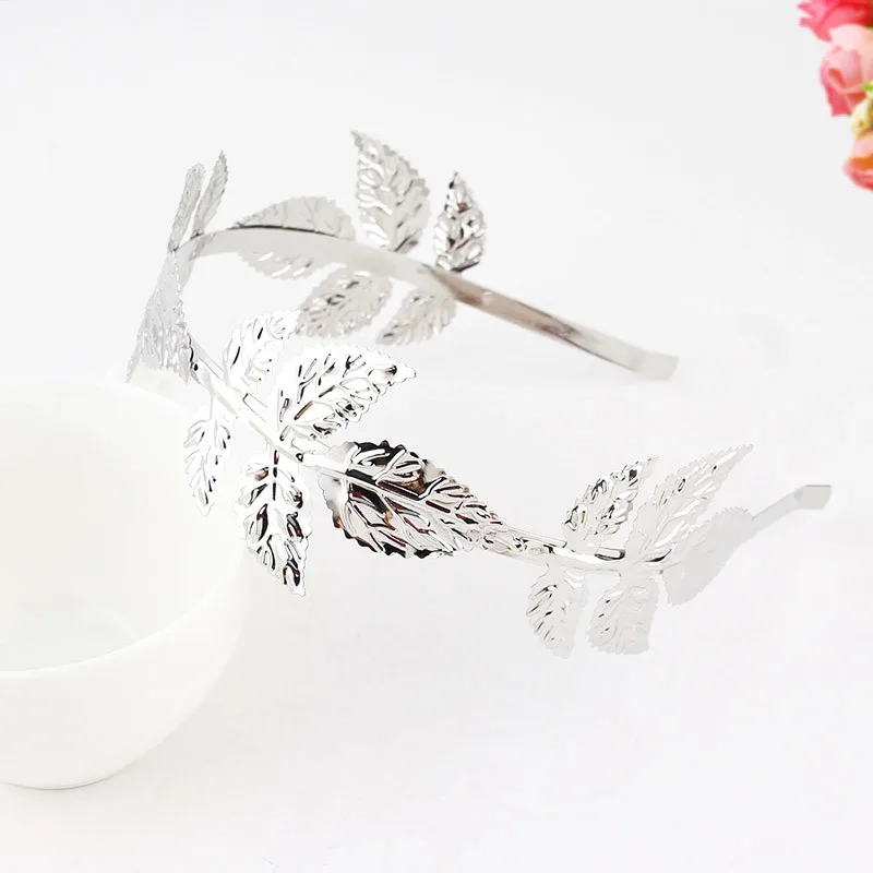 Hot selling leaf flower alloy headband fashion colorful rhinestone headbands star Baroque luxury women headband