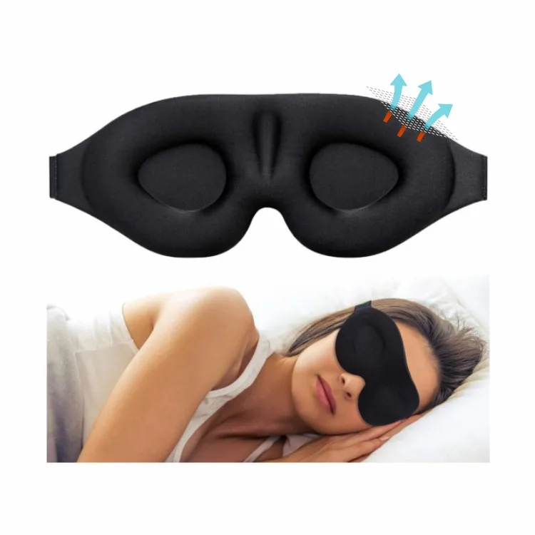 3d маска для глаз 3D контурная пена с эффектом памяти Eyemask черная Дорожная сна