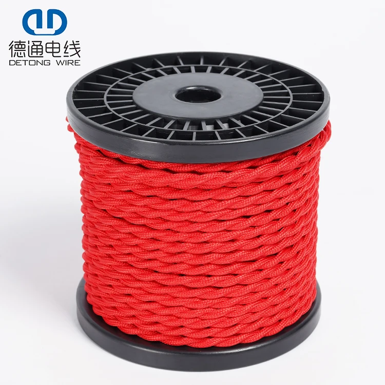 Good Price 2 Core Braided Electric Wire Colorful Insulated Textile Power Cord For Lamps