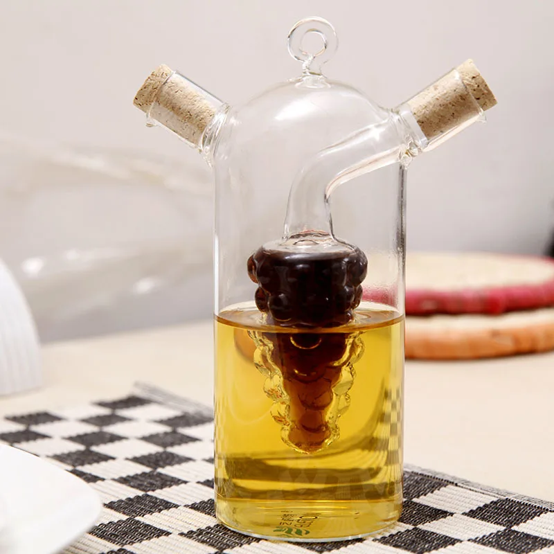 Fba лидер продаж высокая бутылка из боросиликатного масла 2 в 1 с уксусом форме винограда