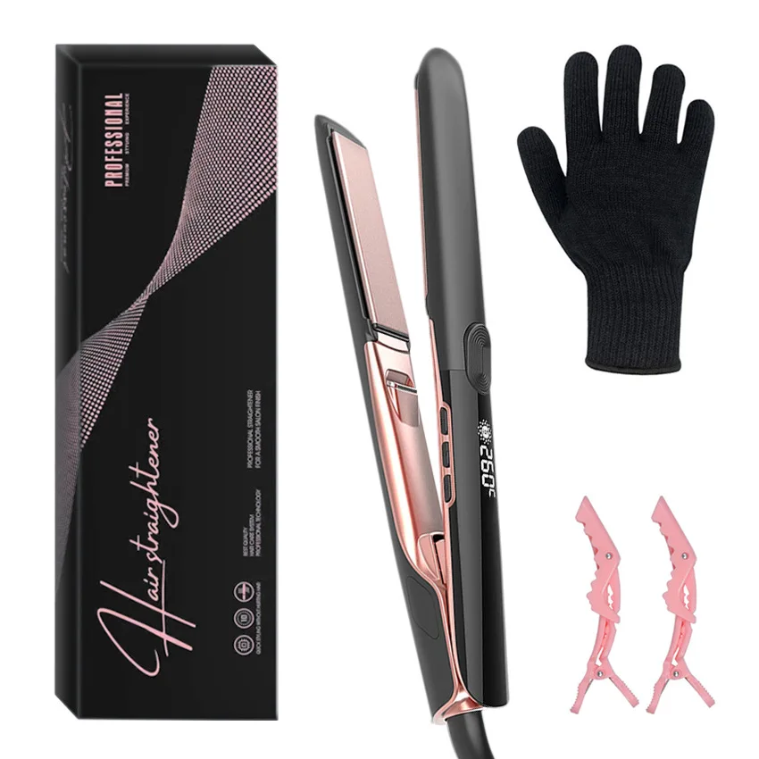 New Profesional Titanium Infrared Hair Flat Iron Hair Straightener And Curler 2 In 1 Hair Iron Salon Styling Straightener Iron