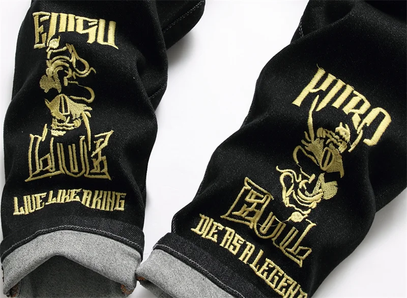 AIPA Plus Size Baggy Hip Hop Loose Skateboard Denim Jean Trousers Solid Jeans For Men