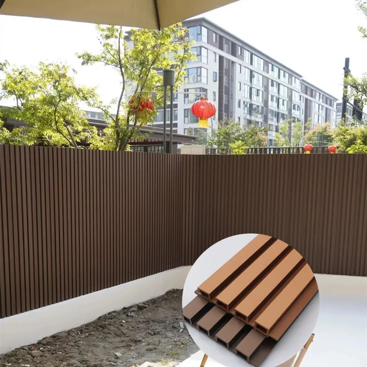 BAIJIN WPC Wall Panel Co-extrusion 3D Embossed Wood Grain Fluted Decorative Exterior Waterproof Composite Wall Cladding