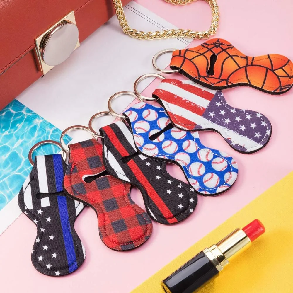 Neoprene Chapstick Holder Keychain