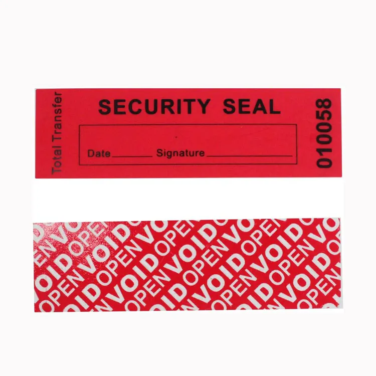 36mic No-Transfer Matte Red VOID Factory Price Eco Friendly Sticker Vinyl Stickers Custom Die Cut Security Seal Void Stickers
