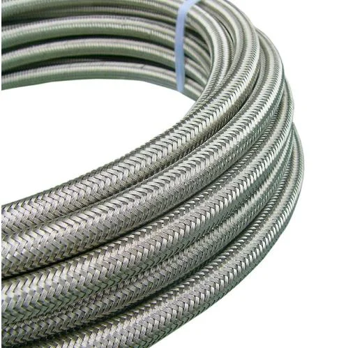 High pressure corrugated stainless steel flexible PTFE braided hose