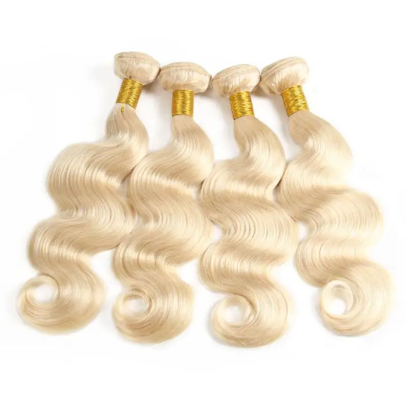 
Top Quality Handmade 613 Blonde Body Wave 100% Human Virgin Hair Bundles Extensions Thick Ends Weft 