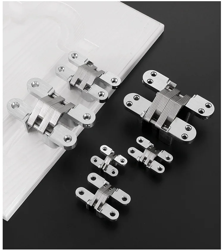 simple durable Furniture Invisible Satin Chrome Soss Zinc Alloy Concealed Hinge Cabinets Kitchens New listing Clearance