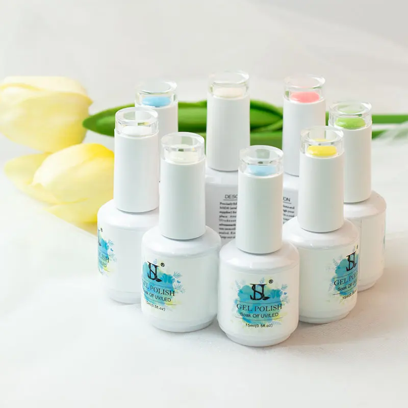 HS Nail Art Manicure DIY Salon 8 Colors Nude 15ML Soak Off Uv Gel Nail Polish Set