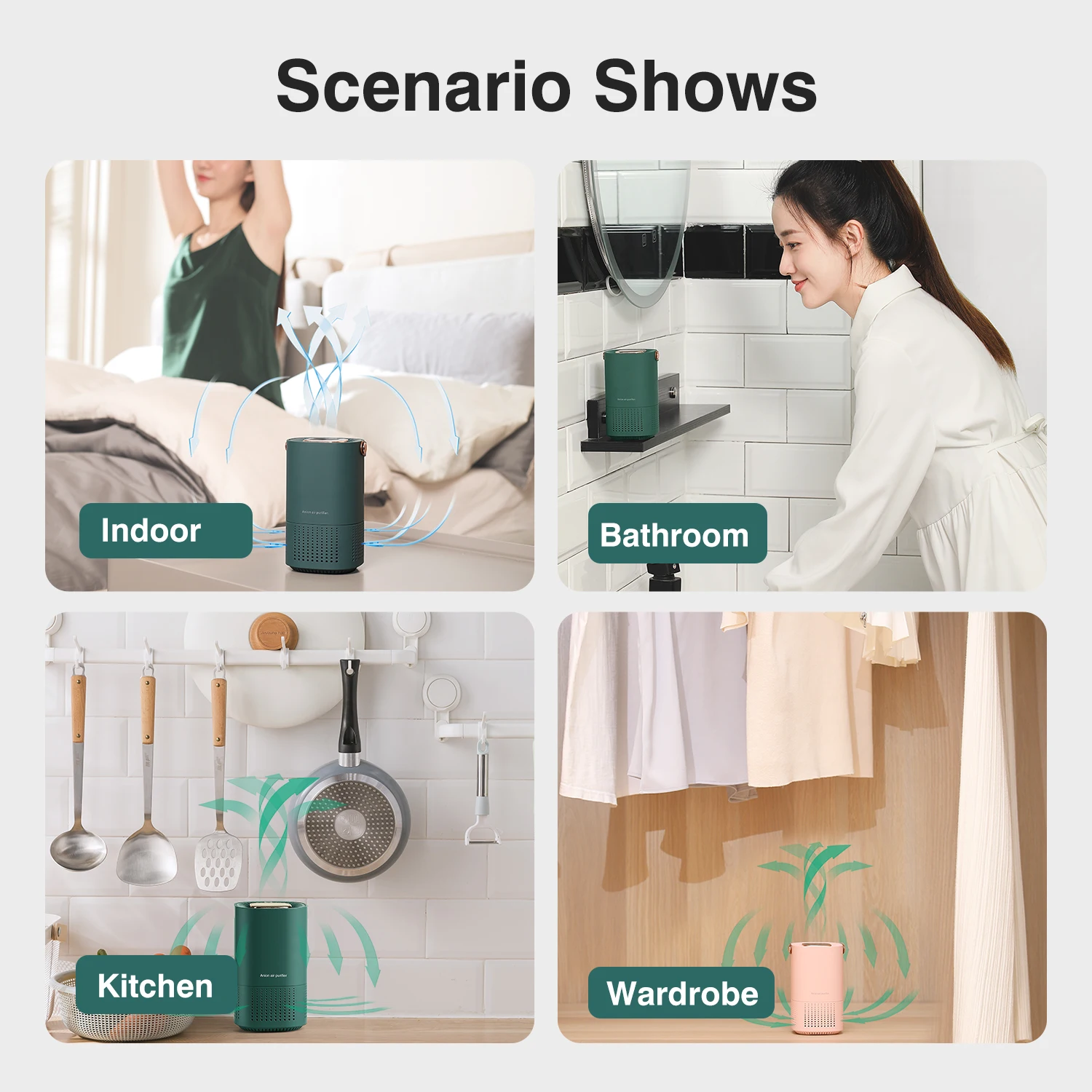 New Arrival Best USB Rechargeable Mini Car Home Use Air Purifier LCD Display Portable HEPA Filter Negative Ion Air Purifier