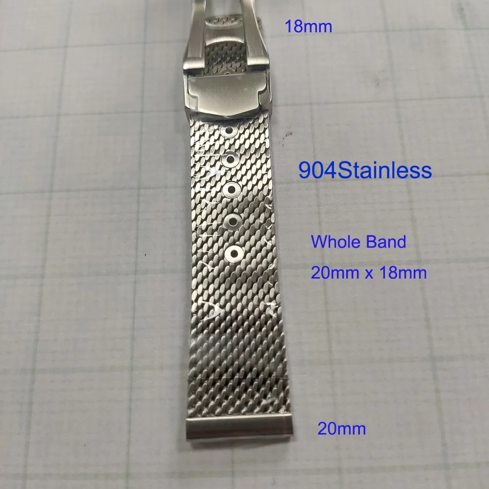 BRC- 904 Stainless Steel 20mm  Declining Mesh Interchangeable Watch Band Strap For O mega