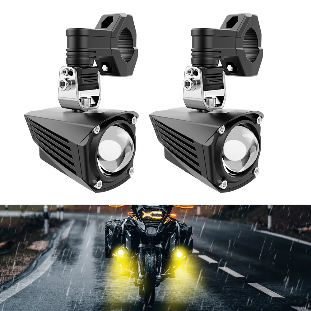 New arrival auxiliary led light spotlight motorcycle strobe spotlight 60W White &Yellow brightest Led Work Lights front light