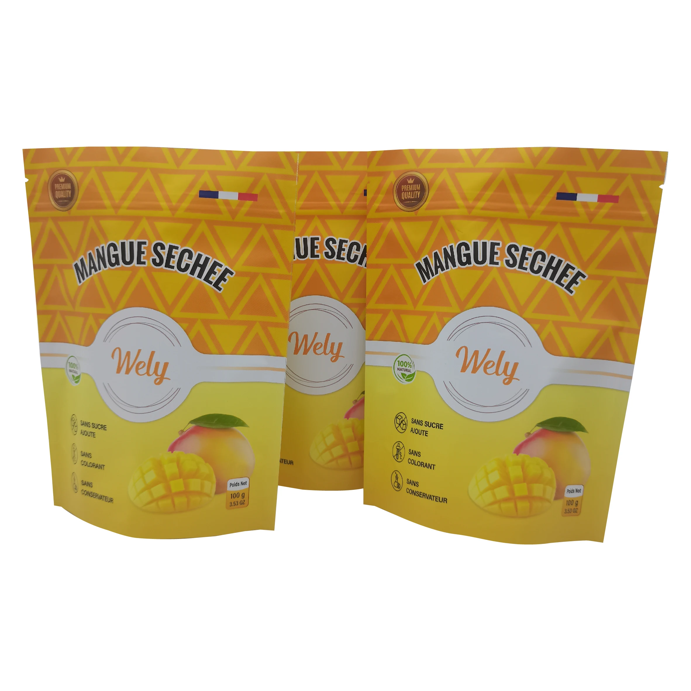 Custom Digital Printing Waterproof Aluminum Foil Zip Lock Stand Up Pouch Bag 3 Side Sealed Bag Pouch Snack Packaging Plastic Bag