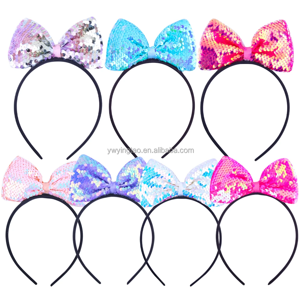 
Candygirl Sequin Bow Hairband Party Princess Hair Accessories For Girls Holiday Birthday Gift 2021 New Design 