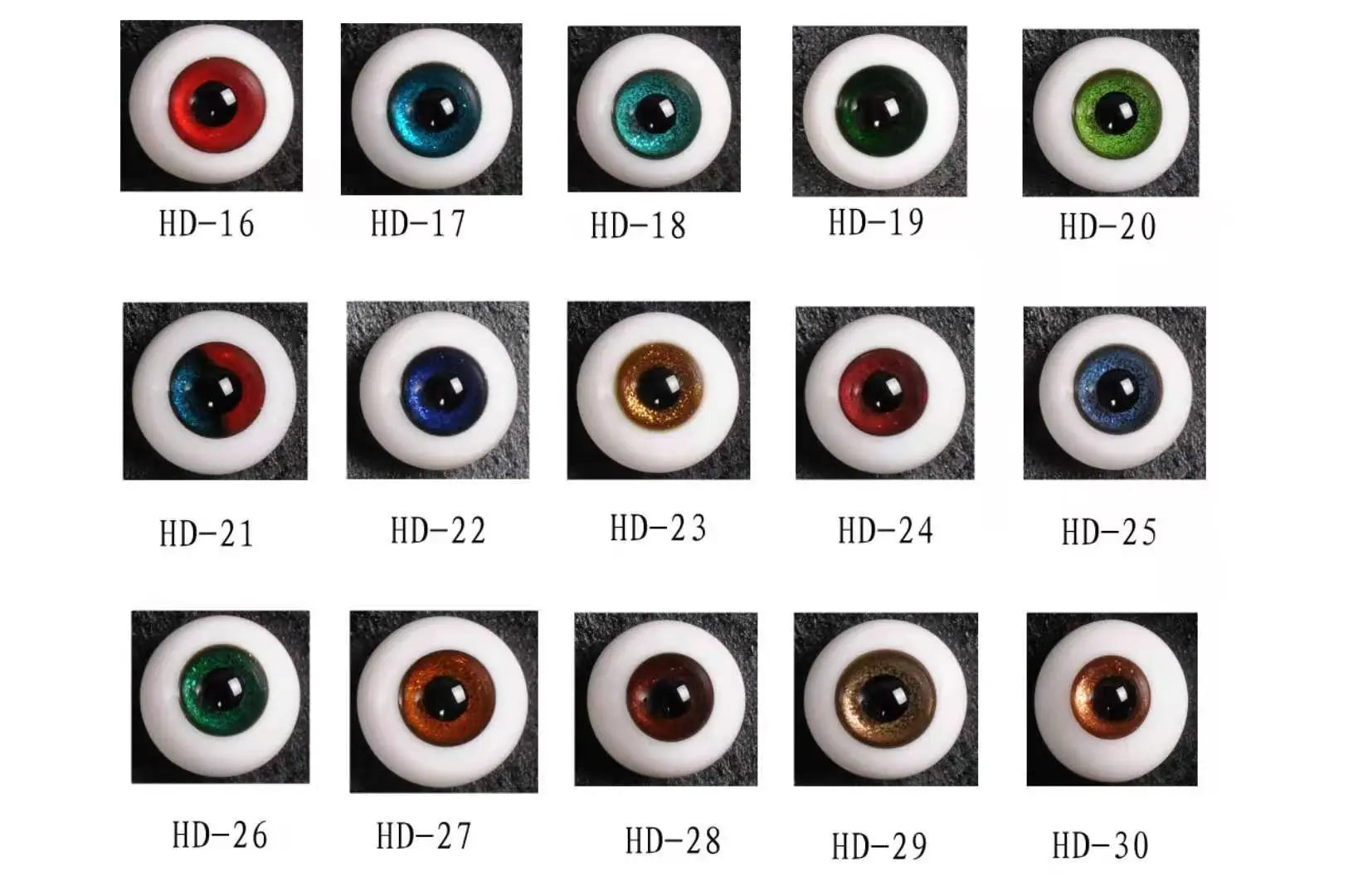 Shiny Blue Grey Brown Blue  Round Half-Round and Oval Glass Eyes For BJD SD Dolls