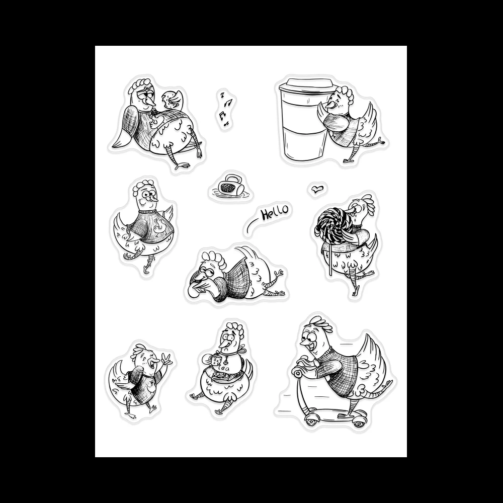 Cartoon Poultry Anime Chicken Shape Diy Die Scrapbook Metal Cut Clear Silicone Stamps