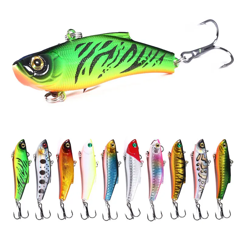 7CM 18G 6 Hard Plastic VI Fishing Lure Artificial Hard Bait