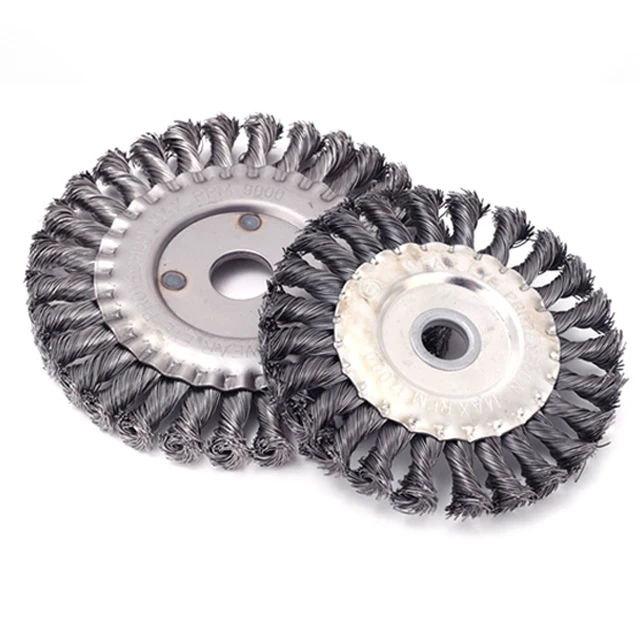 Knotted Wire Wheel Brushes for Rust Removal Corrosion and Paint,Wire Wheels for Power-Operated Grinders Twisted wire wheel brush