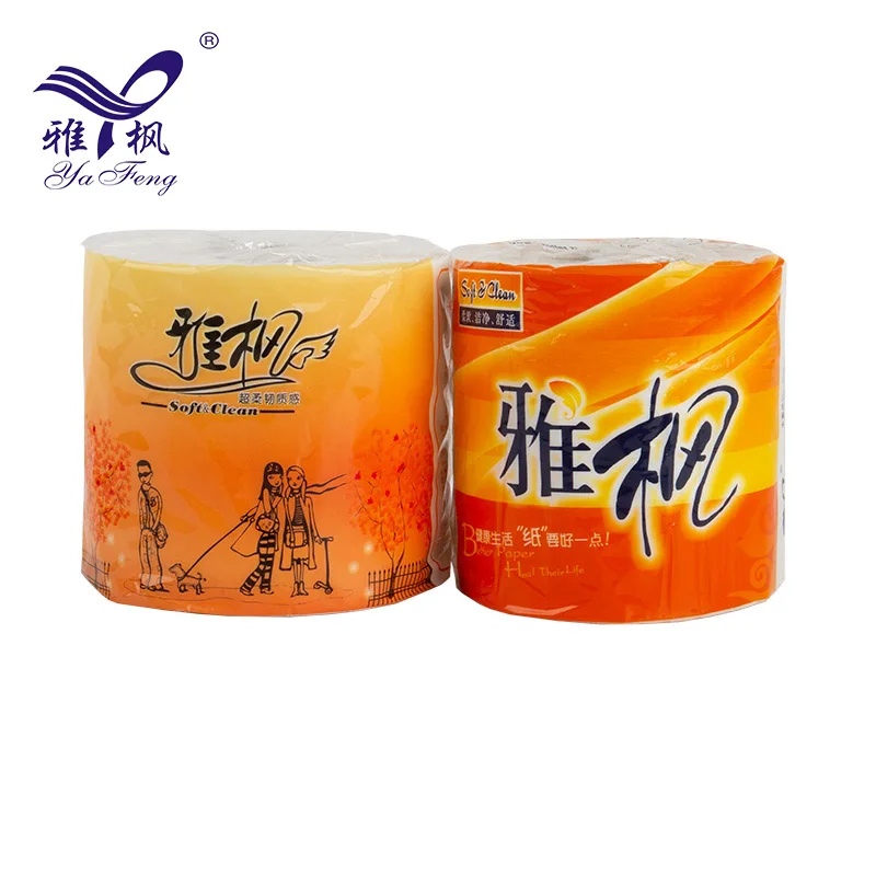 Оптовая продажа, двухслойная чистая и Гигиеничная туалетная бумага с принтом, рулон туалетной бумаги