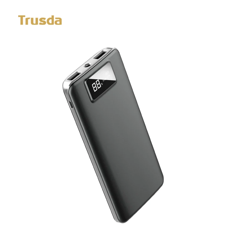 
Trusda K2 portable charger 10000mah power bank mini slim with LED display for android and iPhone mobiles charging 
