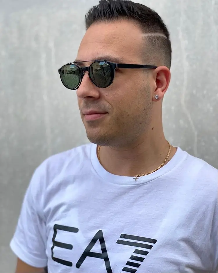 Italian Vintage Acetate Round Polarized Clip On Sun Glasses Frame