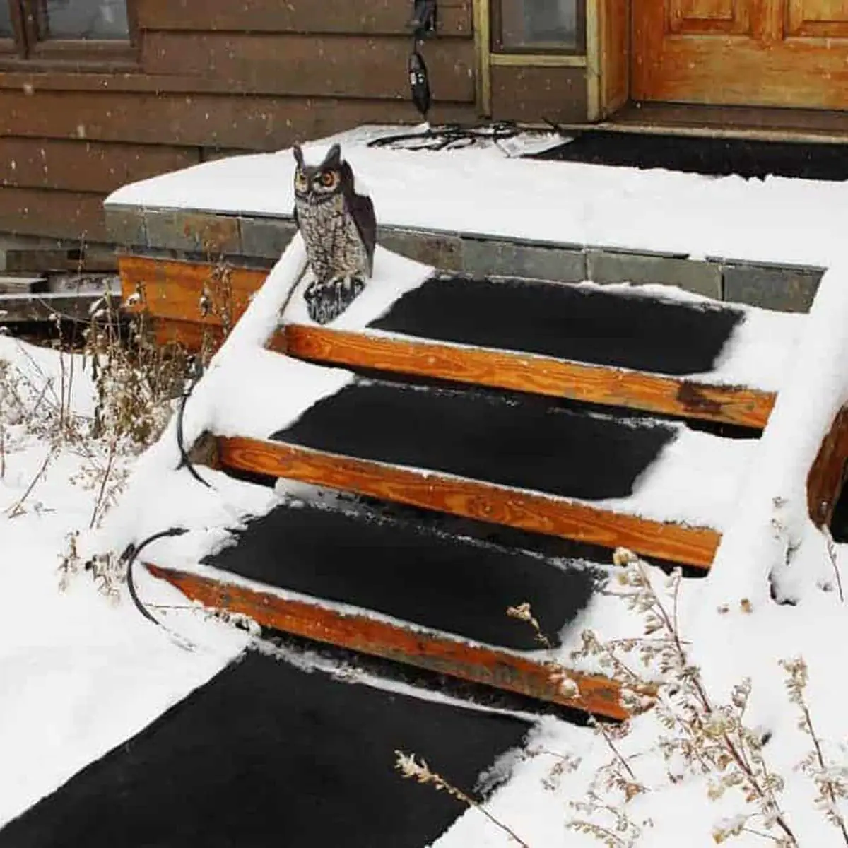 rubber snow ice melting walkway doorway passageway driveway stair heated mats