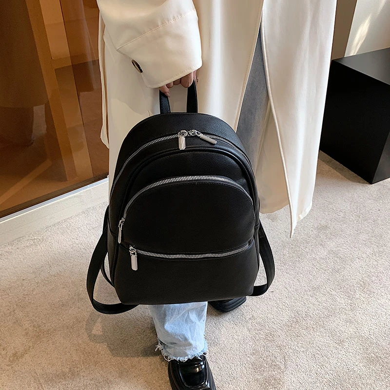 High Quality Women Pu Leather Backpacks School Bags for Teenager Girls Fashion Backpack handbags