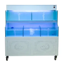 Supermarket restaurant 1.5hp chiller seafood blue lobster tank fish live seafood tank live aquarium systems fish tank display
