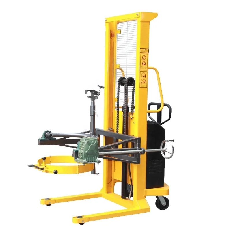 520KG  Capacity Semi Electric Hydraulic Oil Drum Lifter Oil Carrier  55 Gallon Steel Drum Oil Drum Rotate Lifter