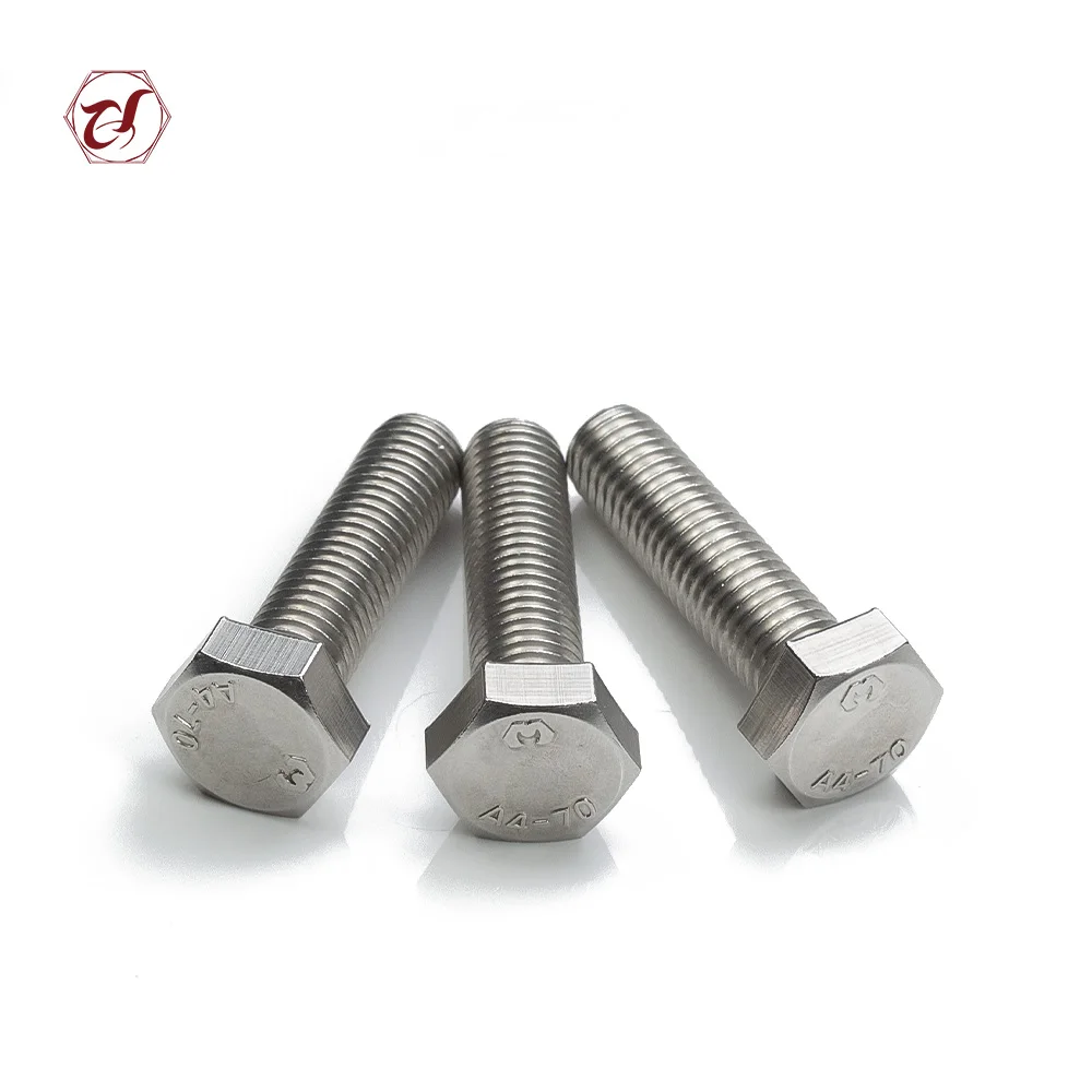 Grade gr 8.8 Hex Bolt and Nut A2 Hexagon Bolts Custom Stainless Steel All Size B7 Plain Astm A193 B7 Hex Screw 10mm Hex Bolt