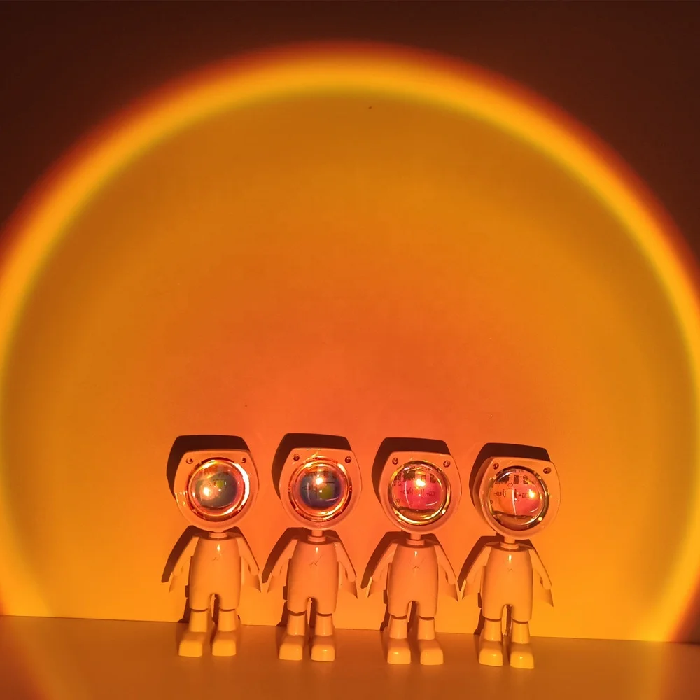 Rechargeable 3W Rainbow Sunset Red Projector Led Sunset Lamp With Battery USB Glow Light Warm Romantic