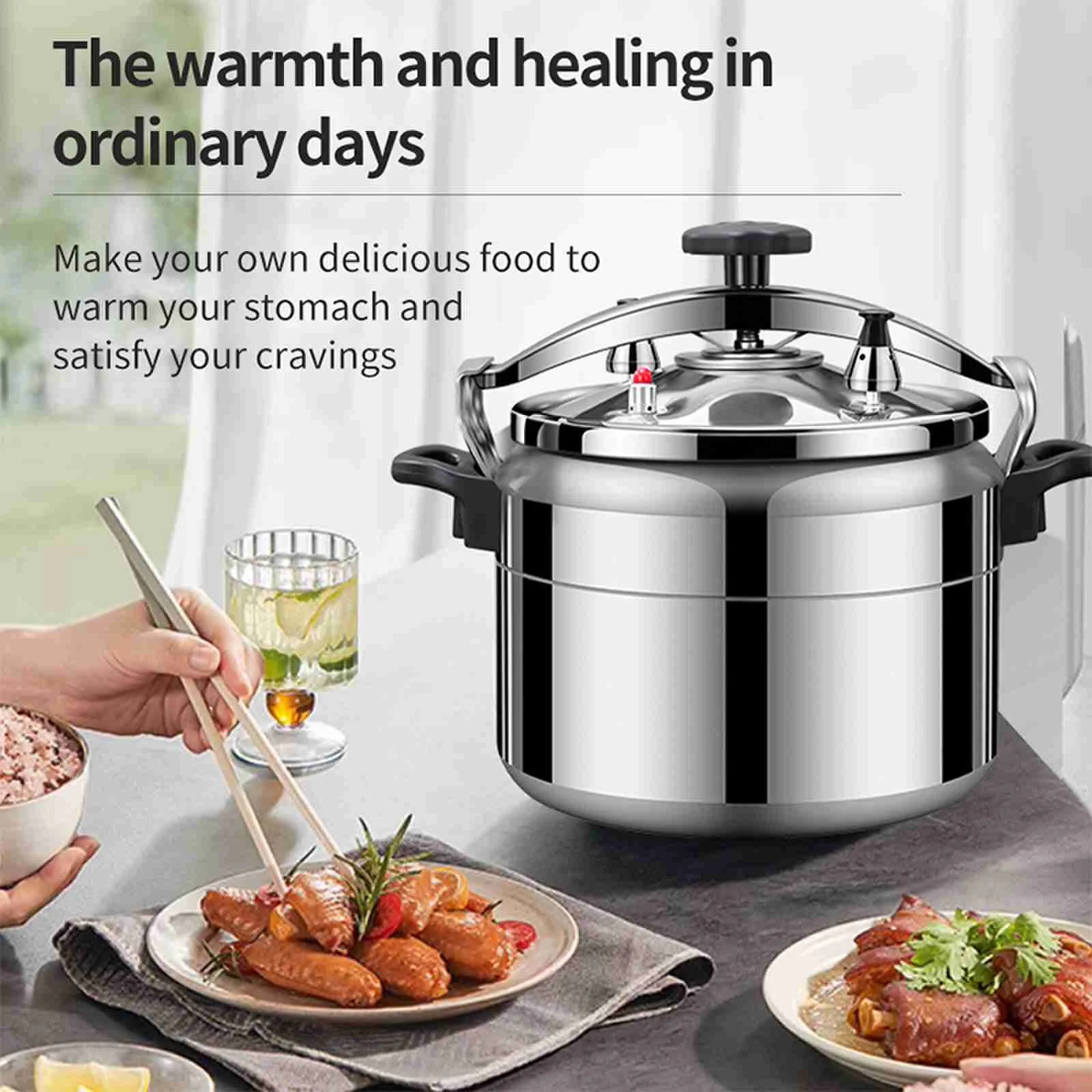 Aluminum Alloy Pressure Cooker Explosion-proof Pressure Cooker Soup Pot Gas Compatible Household Pressure Cooker