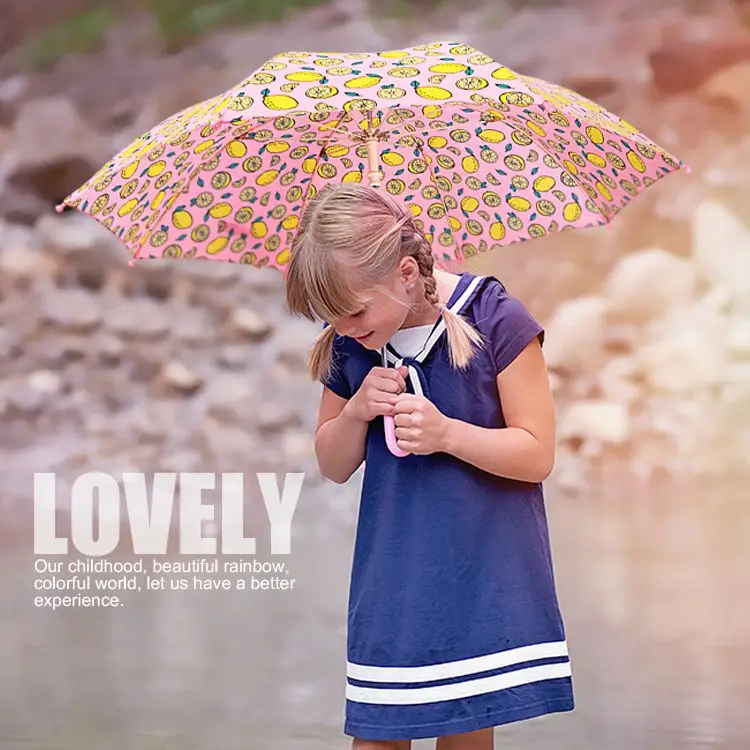 Custom printing photo children umbrella 19 inch straight safe open and close kids umbrellas cheap