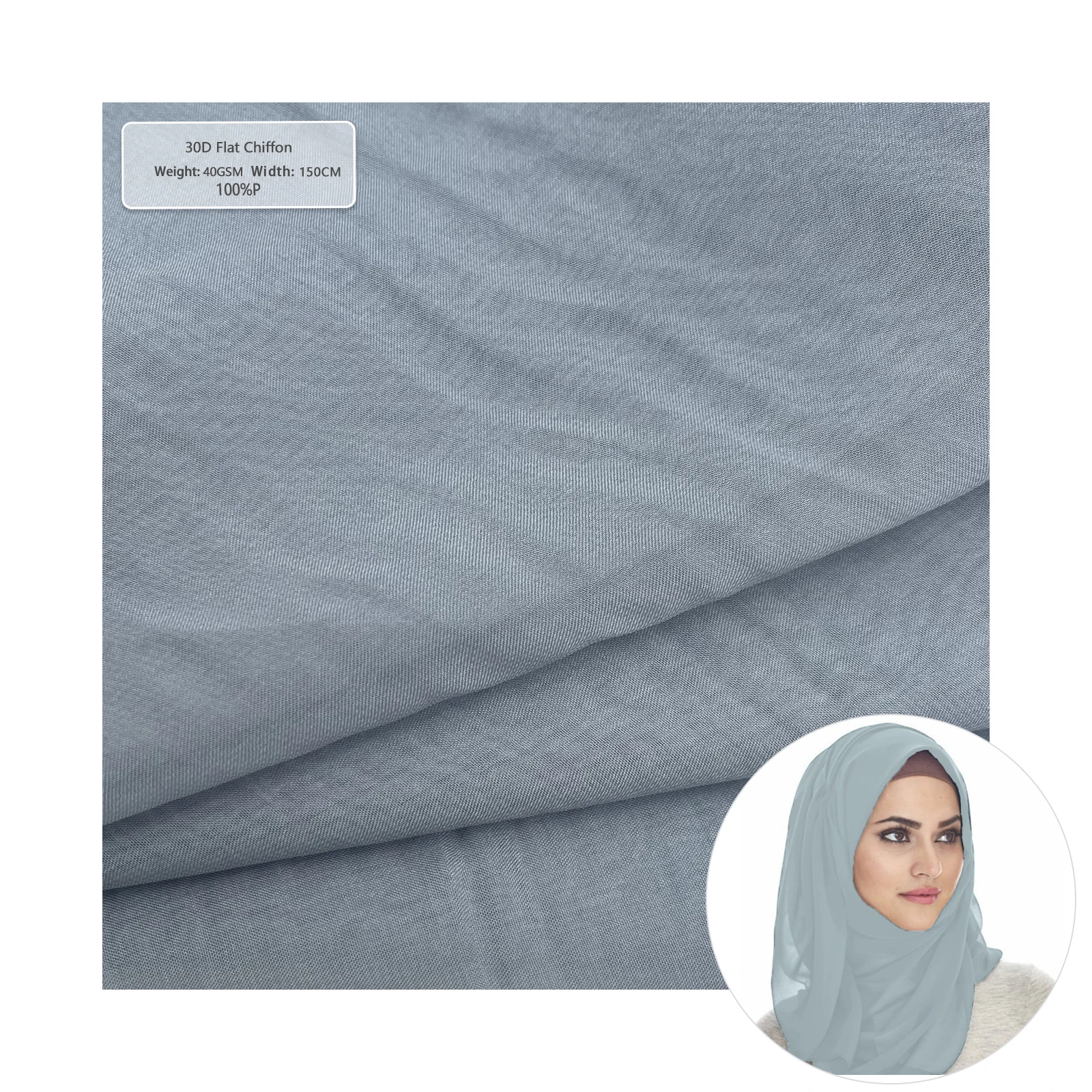 2024 new 100 polyester fabric chiffon hijabs Transparent,slight stretch,strong structure