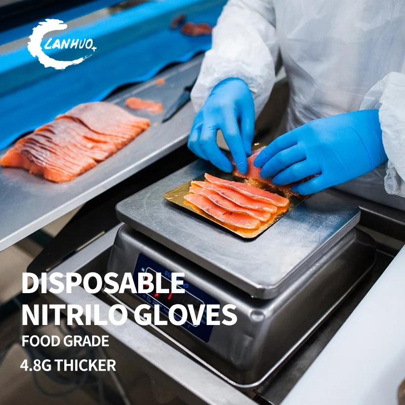 Food & beverage nitrile glove food grade oil resistant gloves nitrile for halal food canned processing