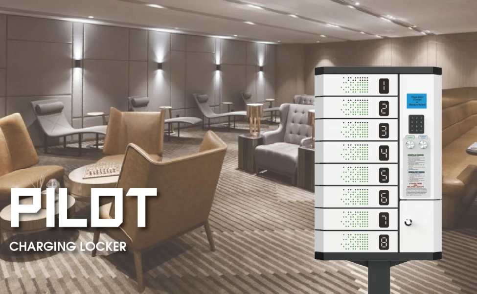 Public Wall Mounted Steel Body Cell Phone Charging Station High Quality Charging Lcokers with 8 Digital Secured Lockers